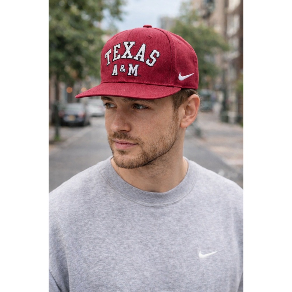 Vintage Nike Texas A&M Snapback Hat 90s Aggies Cap‎ Swoosh Logo Cap